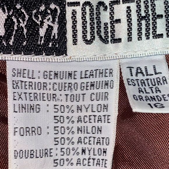 VTG TOGETHER | Leather Chocolate Brown Long Double Breasted Trench  |‎ 16 Tall - Picture 2 of 10